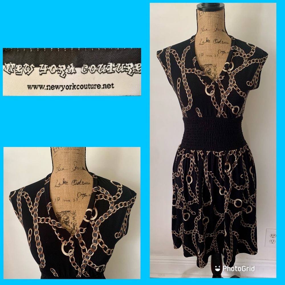 New York Couture Chains Open Back Dress